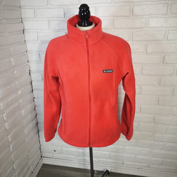 Columbia Ladies Size Large Salmon / Orange Full Zip Fleece Jacket - Picture 1 of 14